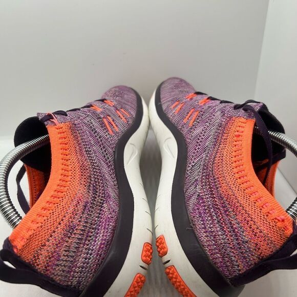 9.5 Nike Focus Flyknit 844817-501 purple/ orange Running Shoes Sneakers - Picture 4 of 7